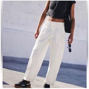 Free People FP Movement Mesmerize Me White Cargo Pants Relaxed Sz XL